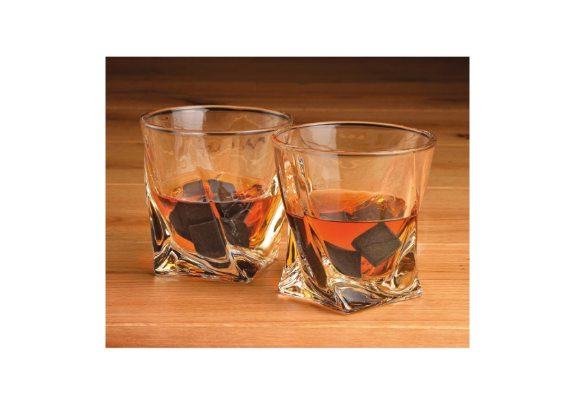 Set de Whisky en Pierre - 4 Glaçons en Basalte avec 2 Verres 300ml - 10040969 - WURM