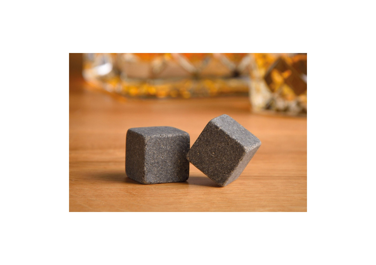 Set de Whisky en Pierre - 4 Glaçons en Basalte avec 2 Verres 300ml - 10040969 - WURM
