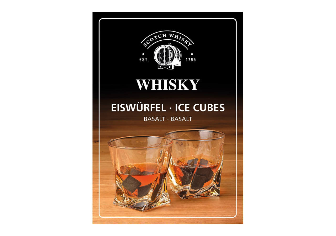 Set de Whisky en Pierre - 4 Glaçons en Basalte avec 2 Verres 300ml - 10040969 - WURM