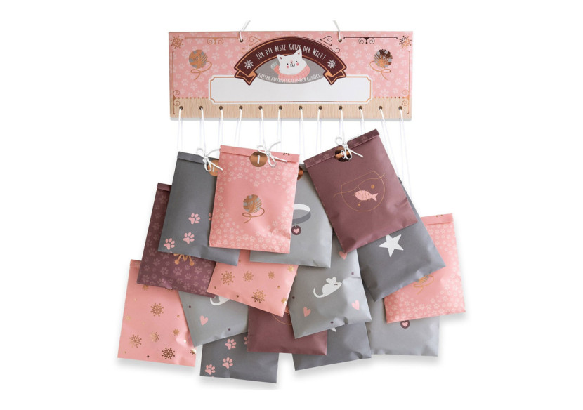 Calendrier de l'Avent pour Chats - 24 pochettes rose et vert 10x15cm - 10041078 - WURM Calendrier de l'Avent pour Chats - 24 pochettes rose et vert 10x15cm - 10041078 - WURM