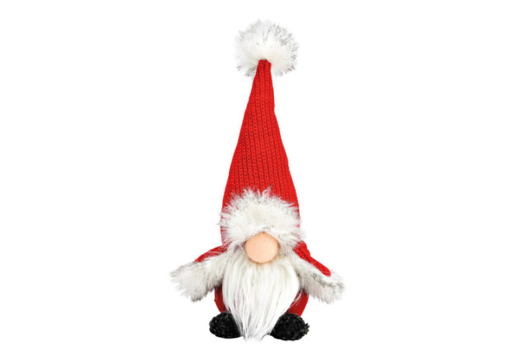 Wichtel avec Bonnet Tricoté - Rouge 15x30x11cm - 10041089 - WURM