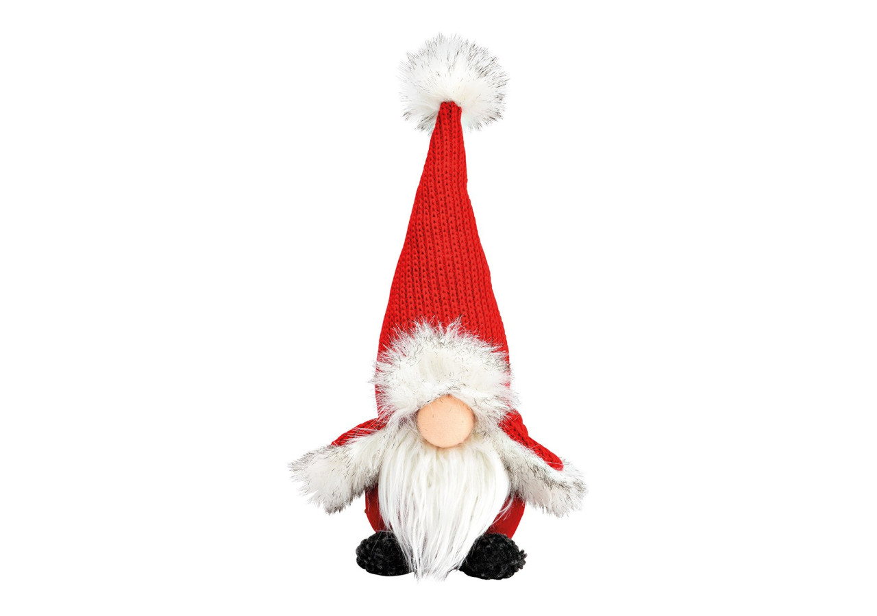 Wichtel avec Bonnet Tricoté - Rouge 15x30x11cm - 10041089 - WURM