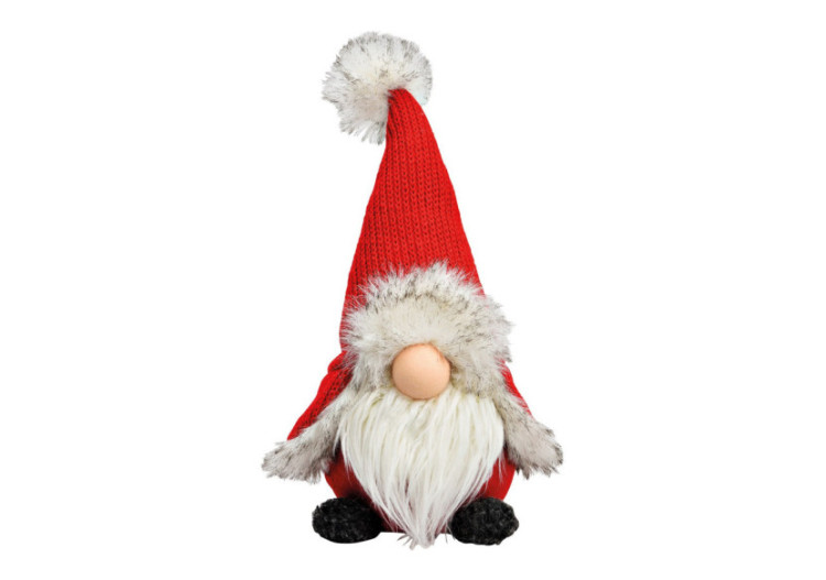 Wichtel avec Bonnet Tricoté - Rouge 21x40x13cm - 10041090 - WURM