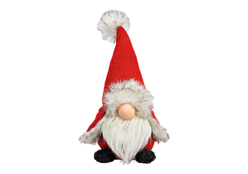 Wichtel avec Bonnet Tricoté - Rouge 21x40x13cm - 10041090 - WURM