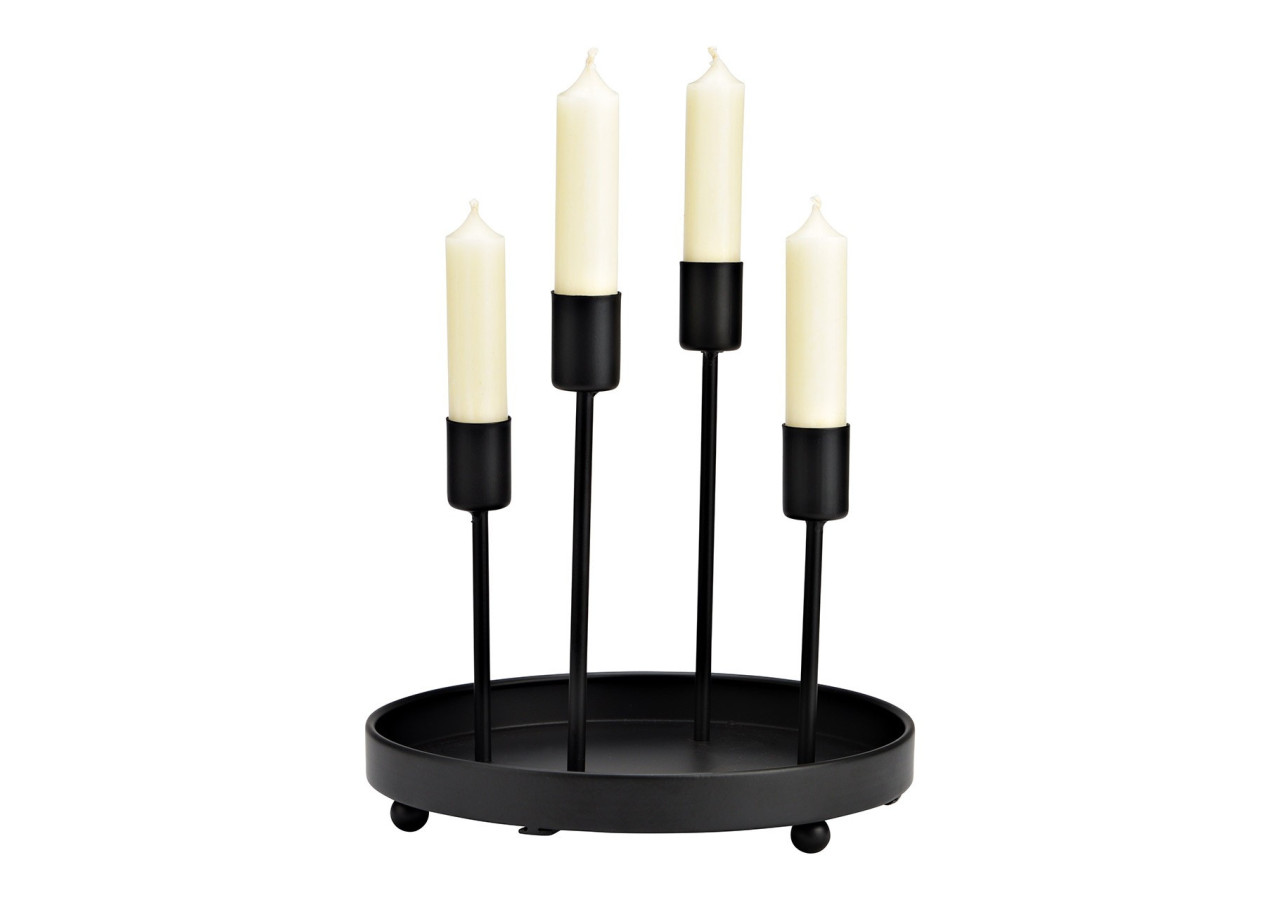 Couronne de l'Avent - Support en métal noir, 20x20x20cm - 10041221 - WURM