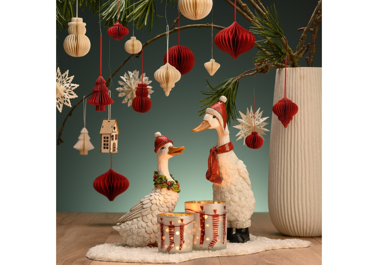 Oie de Noël en Polyéthylène - Décoration Élégante (16x32x9cm) - 10041393 - WURM