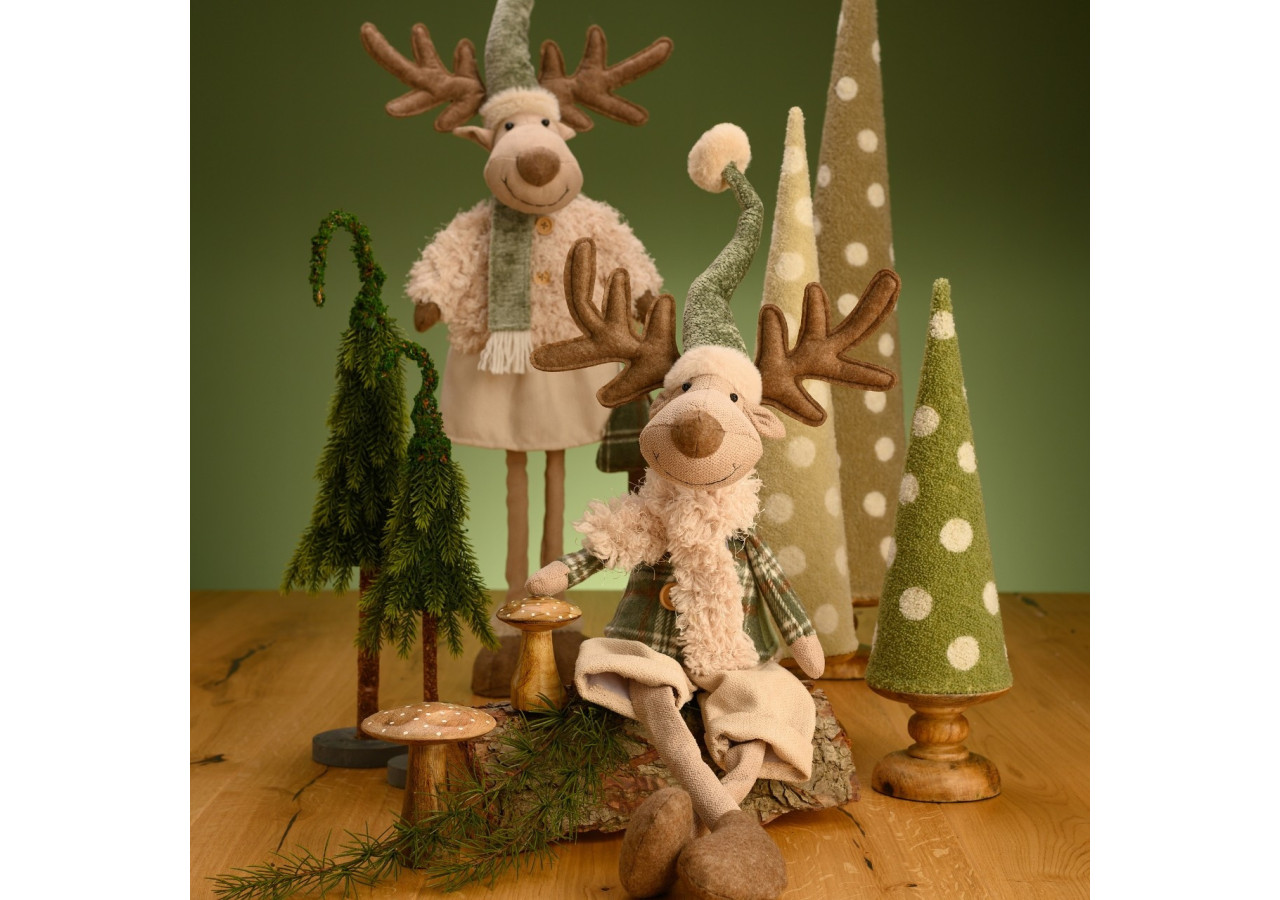 Arbre de Noël décoratif - Mangue et textile vert 11 x 40 x 11 cm - 10041466 - WURM