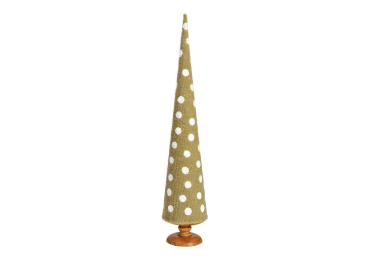 Arbre de Noël décoratif - Mangue et textile beige 16 x 78 x 16 cm - 10041468 - WURM