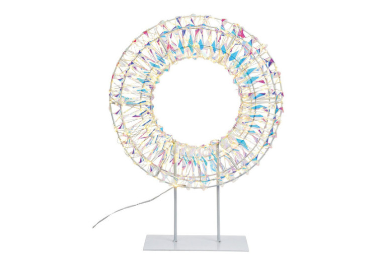 Couronne lumineuse sur socle métallique - 400 LEDs, micro, chaud, IP44 - 10041512 - WURM