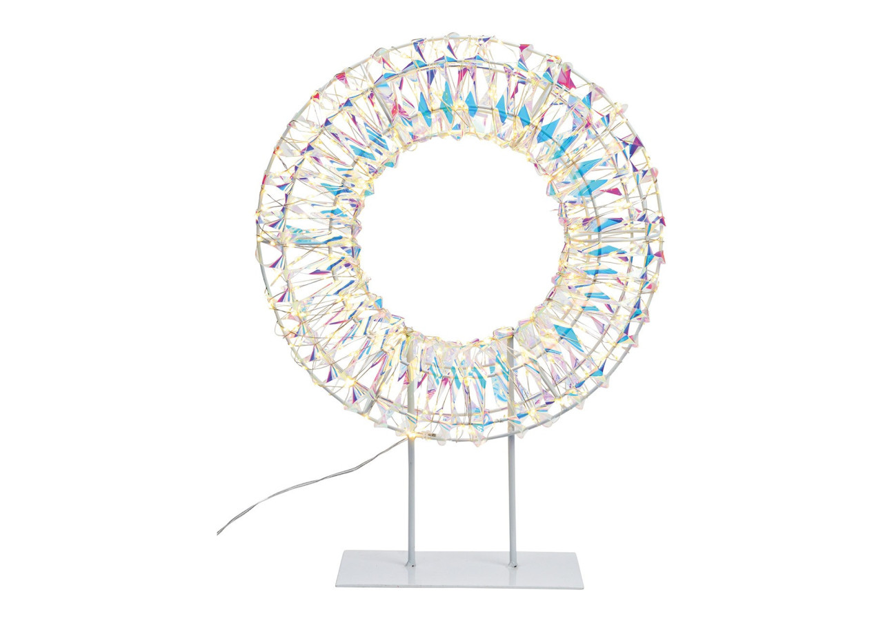 Couronne lumineuse sur socle métallique - 400 LEDs, micro, chaud, IP44 - 10041512 - WURM