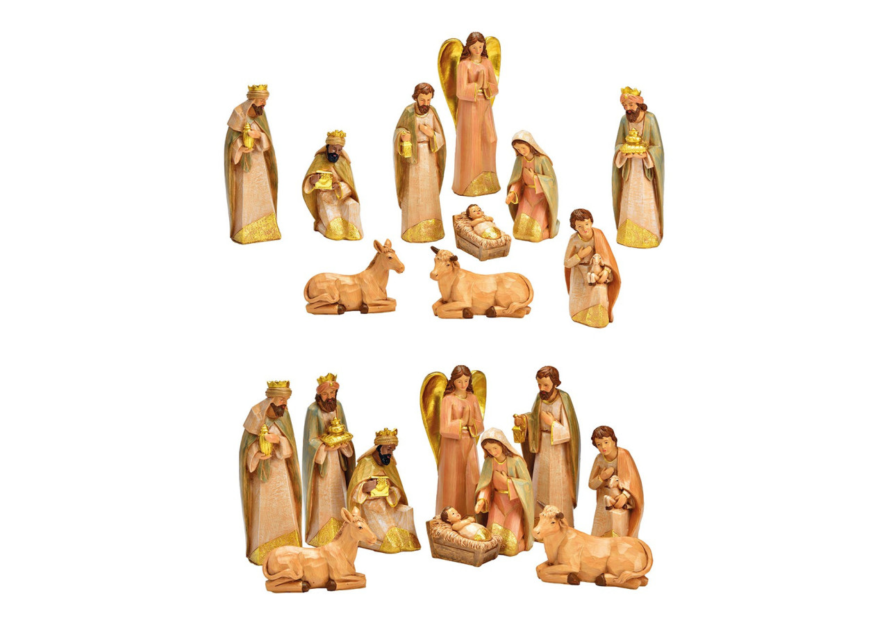 Set de crèche - 10 figurines en poly multicolore, 6-23cm - 10041604 - WURM