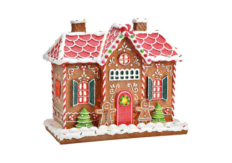 Maison en Pain d'Épices LED - Poly, Multicolore 30x26x16cm (excl. 2xAAA) - 10041631 - WURM