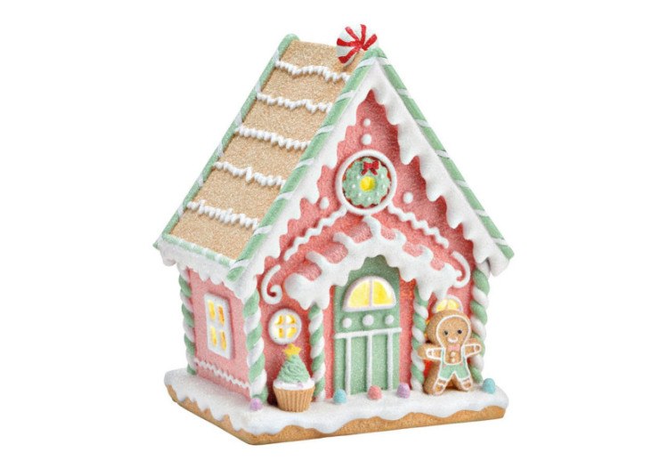 Maison en Pain d'Épices LED - Poly, Multicolore 19x24x15cm (excl. 2xAAA) - 10041637 - WURM