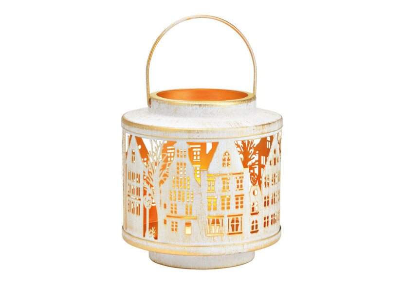 Lanterne Ville en Métal - Blanche 17x18x17cm - 10041639 - WURM