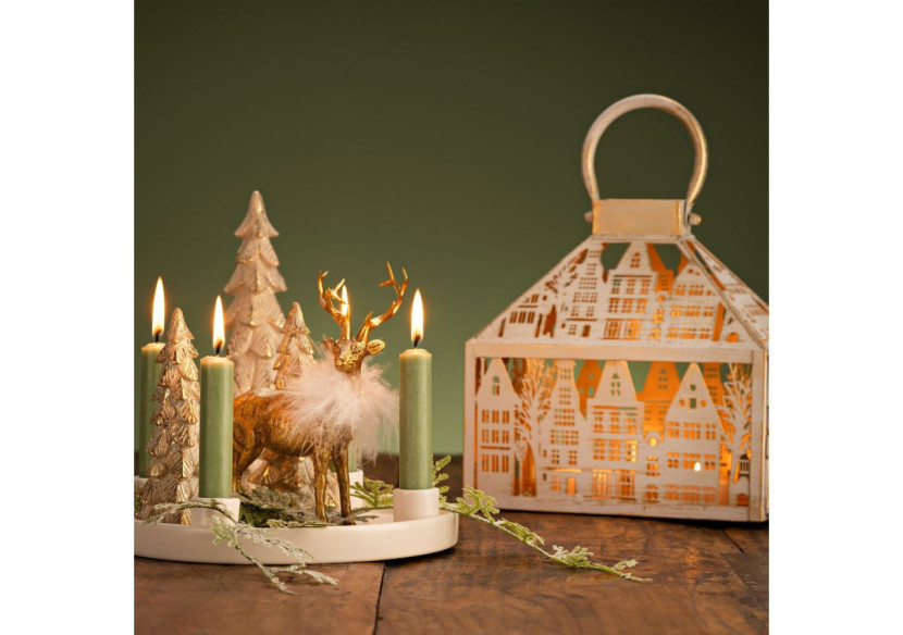 Lanterne Ville en Métal - Blanche 24x26x14cm - 10041640 - WURM