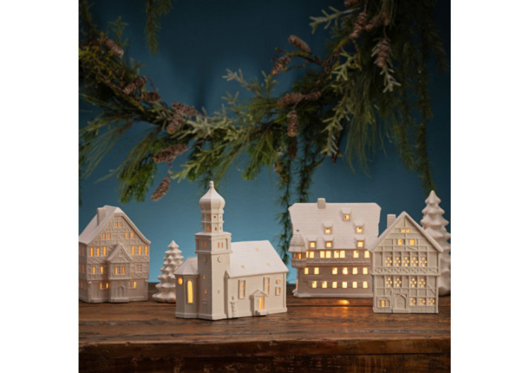 Maison lumineuse Bad Wimpfen en porcelaine - 12 x 18 x 12 cm - 10041712 - WURM 2