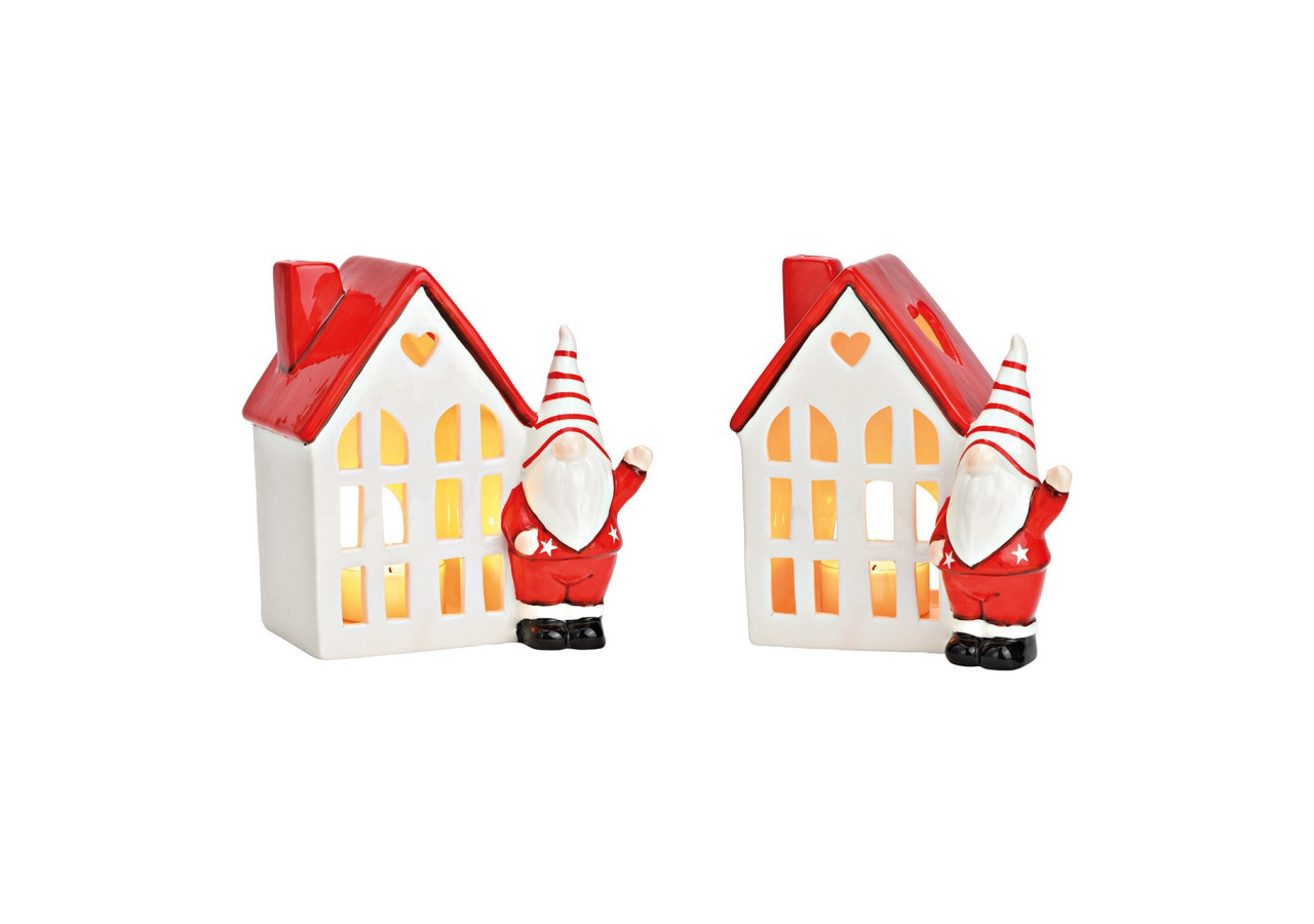 Maison de thé en céramique avec lutin - 18 x 18 x 12 cm - 10041751 - WURM