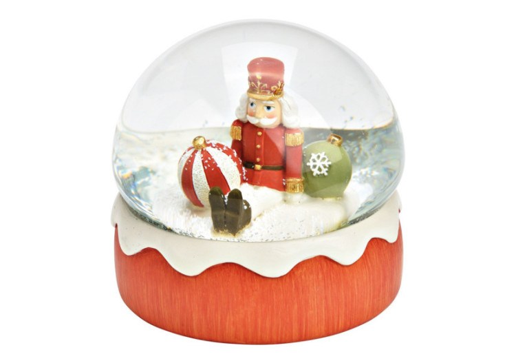 Boules à neige Nussknacker - Décoration rouge en poly/glas 11x10x11cm - 10041778 - WURM