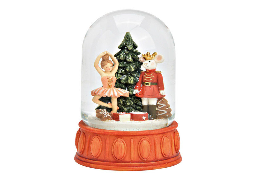 Boules à neige Nussknacker - Décoration rouge en poly/glas 9x13x9cm - 10041779 - WURM