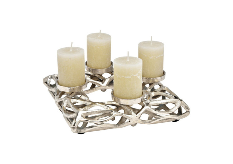 Couronne de l'Avent - Métal argenté 30x9x30cm - 10041805 - WURM
