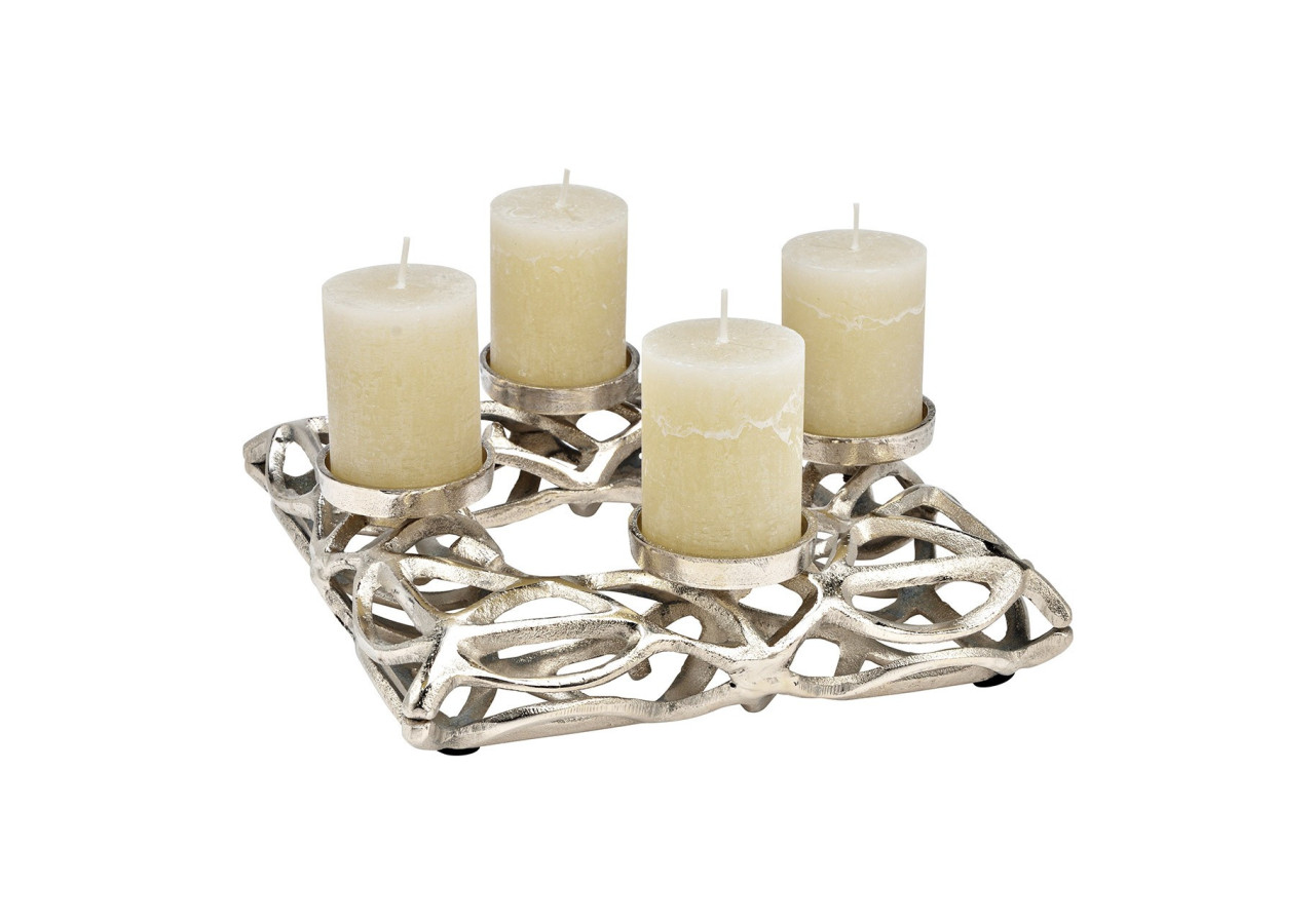 Couronne de l'Avent - Métal argenté 30x9x30cm - 10041805 - WURM