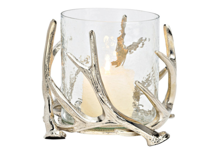 Lanterne Geweih - Métal et verre argenté 20x17x20cm - 10041822 - WURM