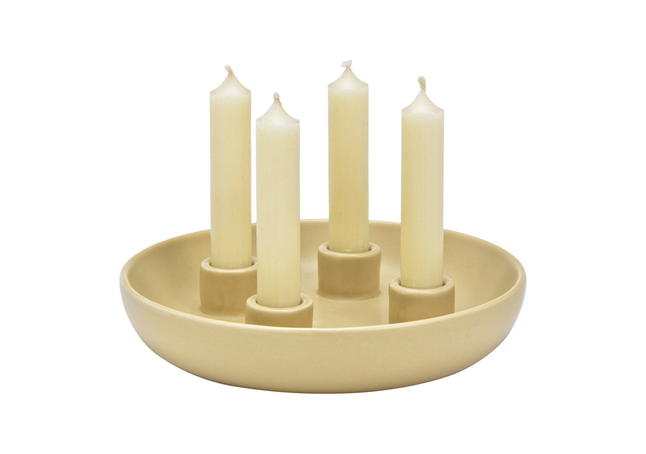 Couronne de l'Avent en porcelaine beige - 21x5x21cm - 10041904 - WURM