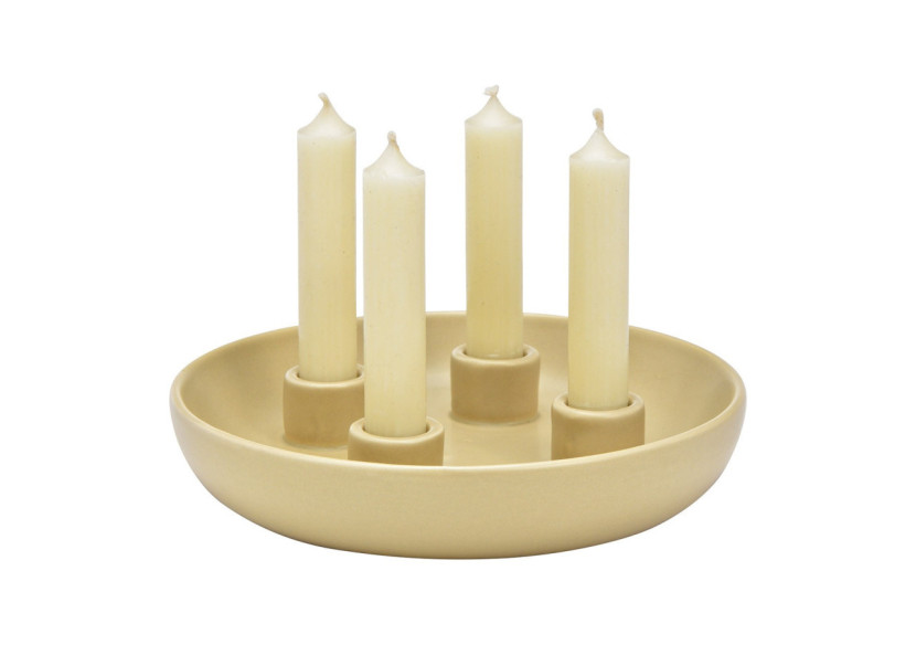 Couronne de l'Avent en porcelaine beige - 21x5x21cm - 10041904 - WURM