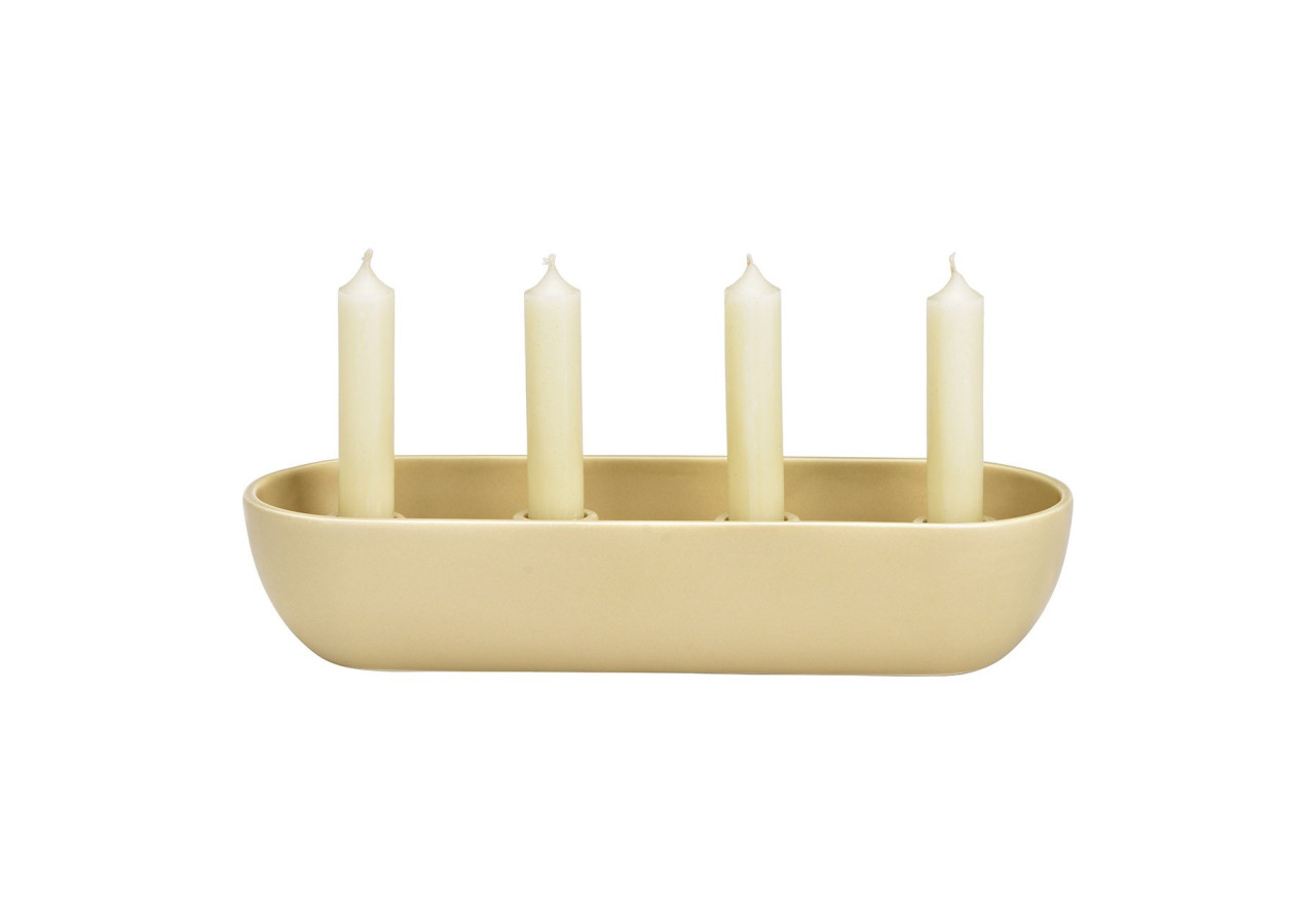 Bougeoir de l'Avent - Porcelaine Beige 31x7x12cm - 10041906 - WURM