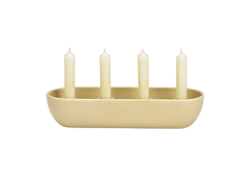 Bougeoir de l'Avent - Porcelaine Beige 31x7x12cm - 10041906 - WURM
