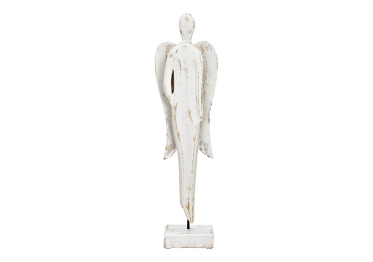 Figurine Ange - Bois de Mangue Blanc 16x59x10cm - 10041909 - WURM