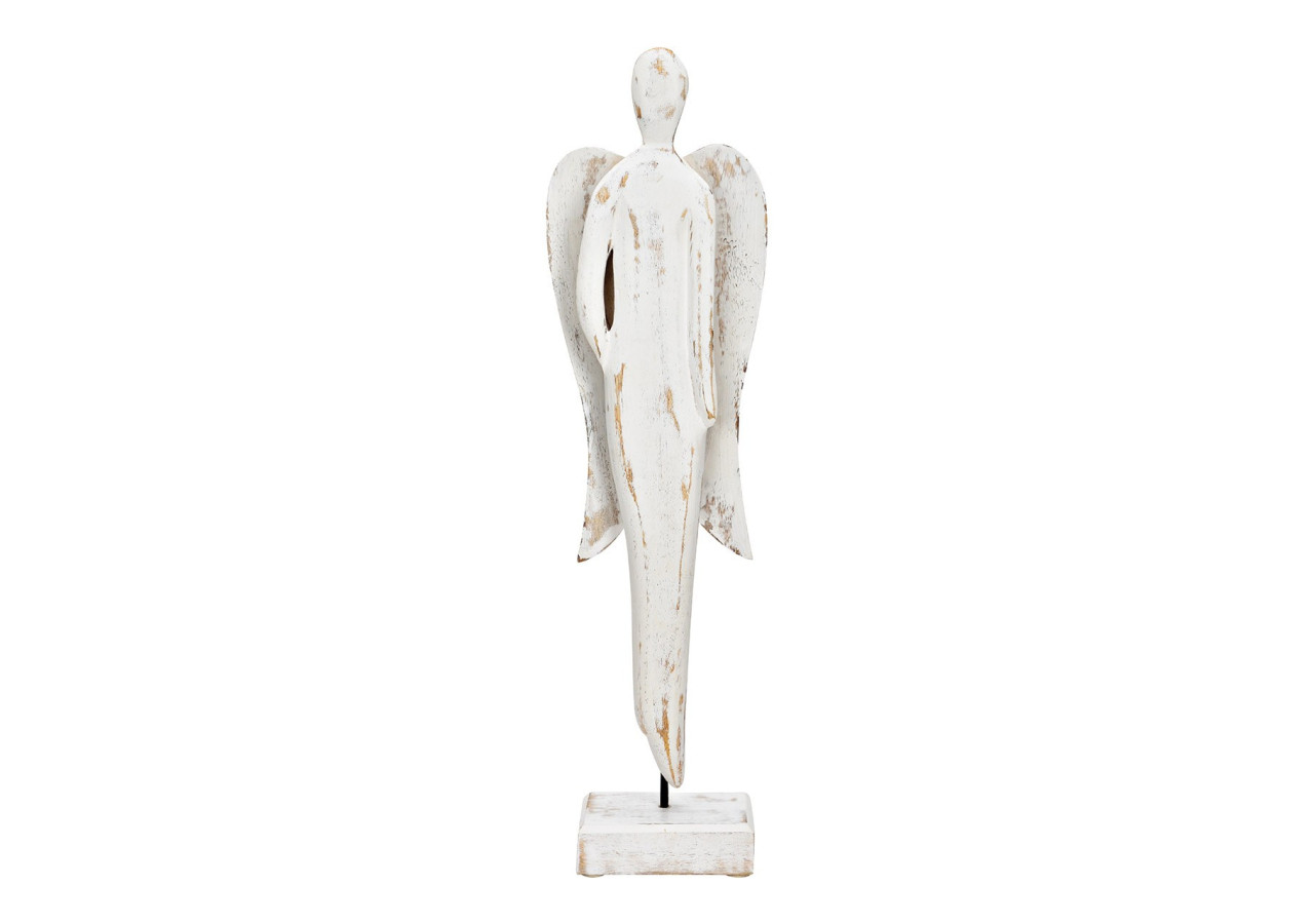 Figurine Ange - Bois de Mangue Blanc 16x59x10cm - 10041909 - WURM