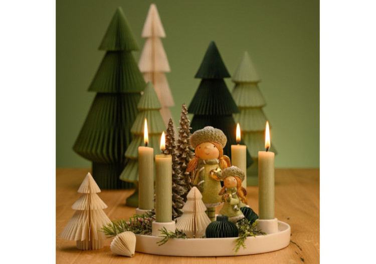 Couronne de l'Avent - Support à bougies en céramique blanche, 25x4x25cm - 10041963 - WURM 2