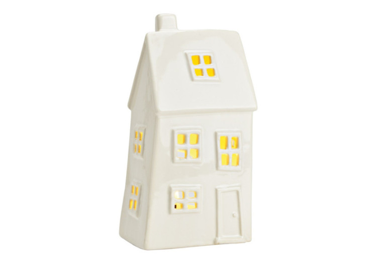 Maison lumineuse - Lichthaus en céramique blanche, 12x23x9cm - 10041986 - WURM
