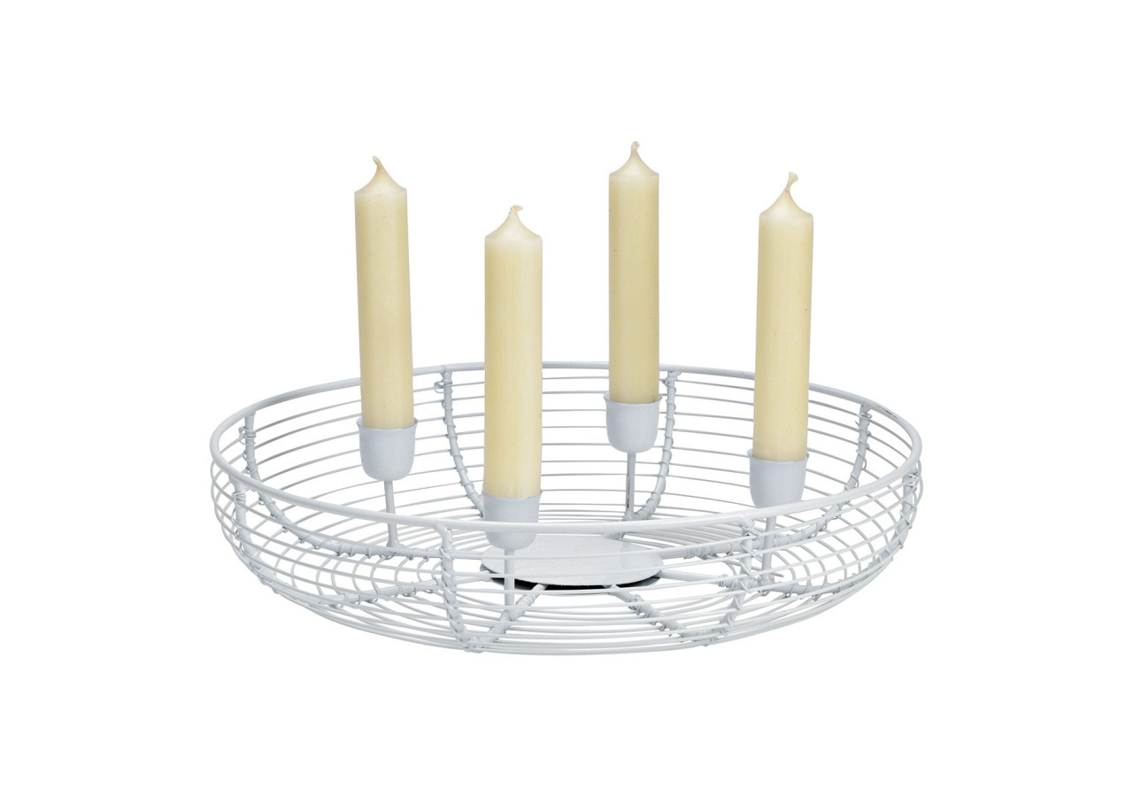 Couronne de l'Avent - Panier en métal, 28x6x28cm - 10042008 - WURM