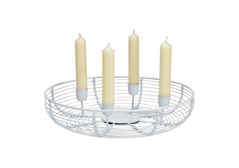 Couronne de l'Avent - Panier en métal, 28x6x28cm - 10042008 - WURM