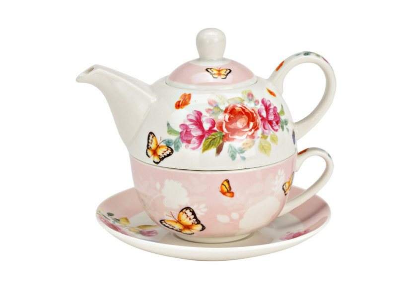 Ensemble de Théières Décor Papillons - Porcelaine multicolore 15x16x15cm 400ml/250ml - 10042155 - WURM