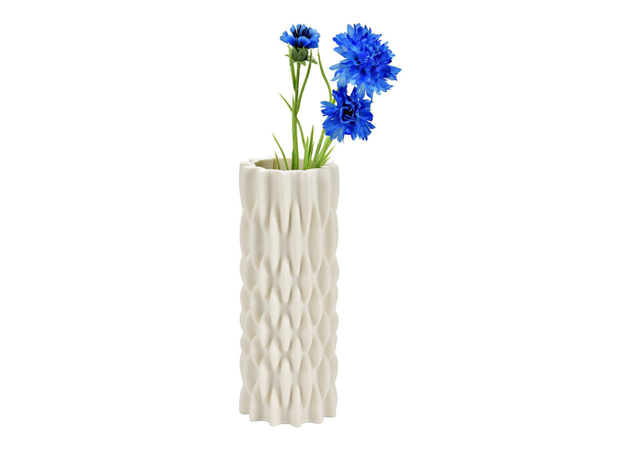 Vase en céramique 3D - Style contemporain pour fleurs séchées 8x22x8cm - 10042660 - WURM