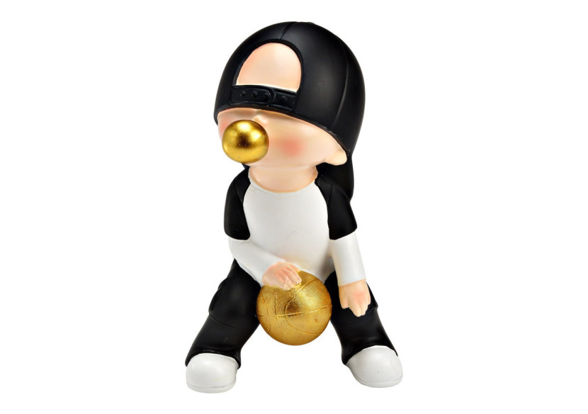 Figurine garçon basket avec chewing-gum - Design tendance 14x23x14cm - 10042667 - WURM