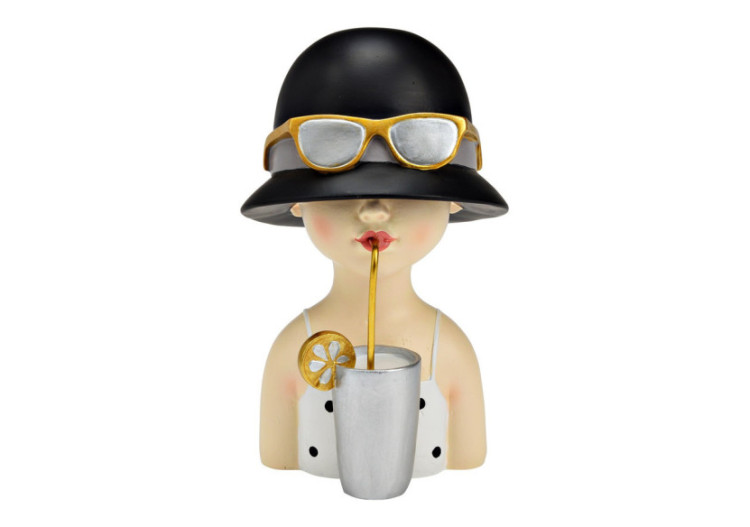 Figurine femme cocktail - Élégance contemporaine 14x22x14cm - 10042669 - WURM