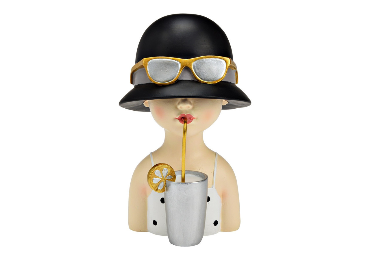 Figurine femme cocktail - Élégance contemporaine 14x22x14cm - 10042669 - WURM