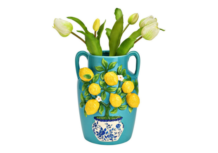 Vase en céramique 3D - Décor de citron coloré 20x26x20cm - 10042734 - WURM 2