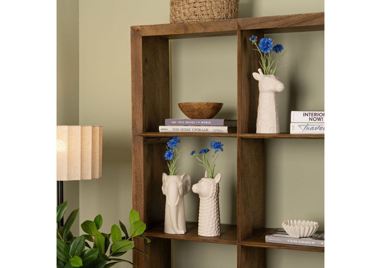 Vase tête de girafe - Finition sable en céramique 14x26x12cm - 10042792 - WURM