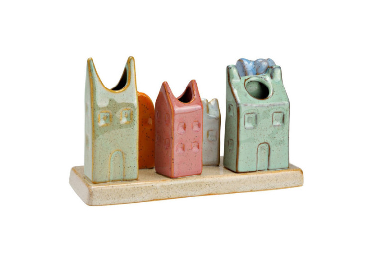 Vase Stadthaus - Céramique colorée 18x11x7cm - 10042798 - WURM