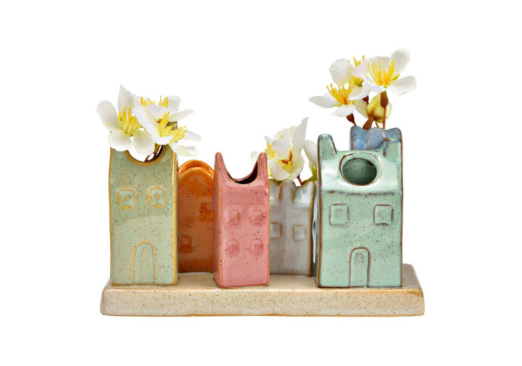 Vase Stadthaus - Céramique colorée 18x11x7cm - 10042798 - WURM 2