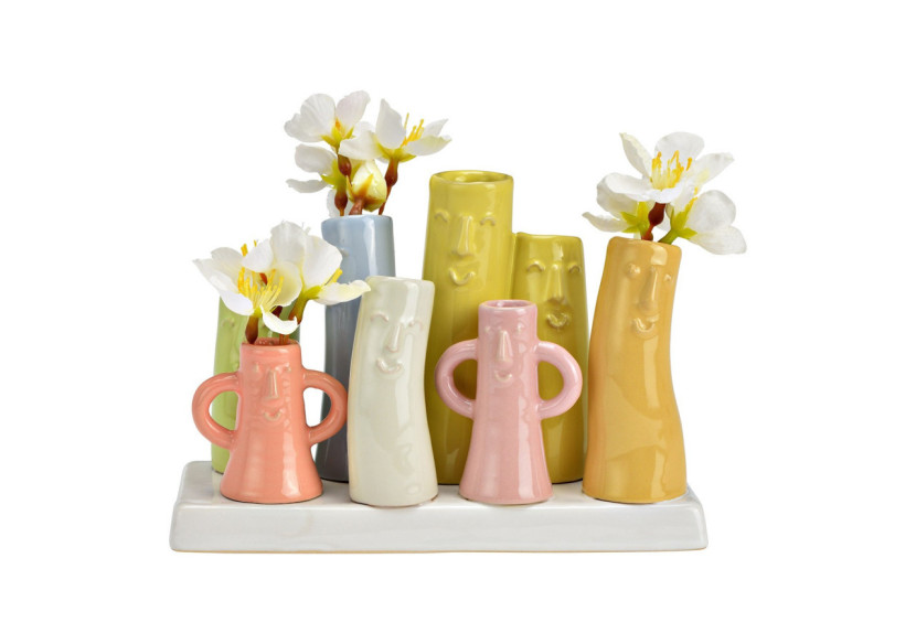 Vase Gesichter - Céramique multicolore 18x12x8cm - 10042799 - WURM