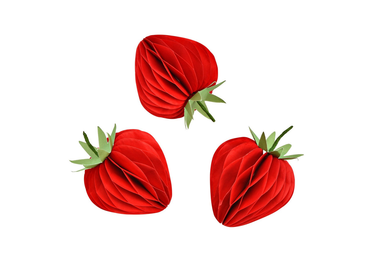 Hanging Honeycomb - 6 pièces en papier rouge 20x7x14cm - 10042808 - WURM