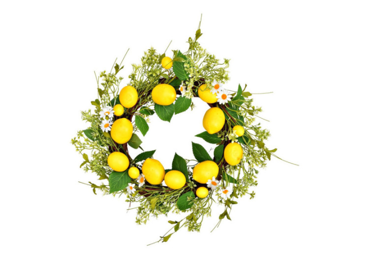 Couronne décorative Zitrone - Plastique/Rattan 42x10x42cm - 10042813 - WURM