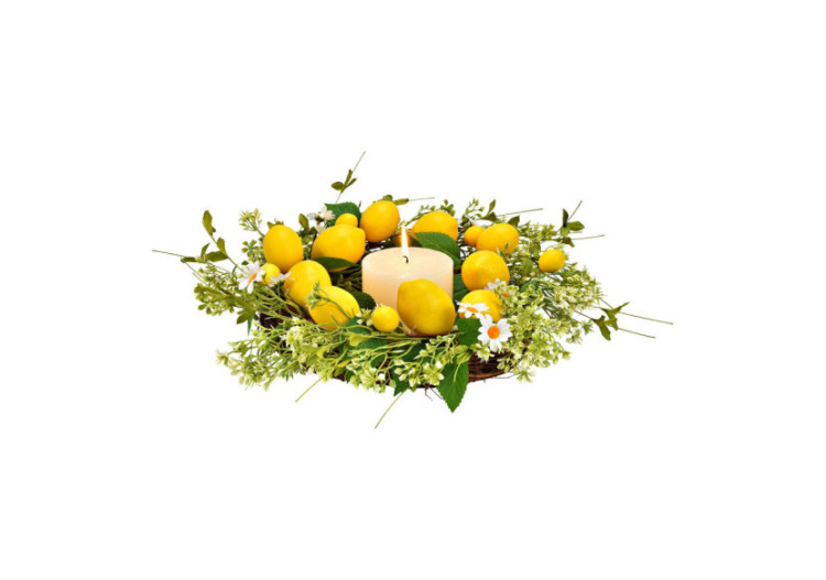 Couronne décorative Zitrone - Plastique/Rattan 42x10x42cm - 10042813 - WURM 2