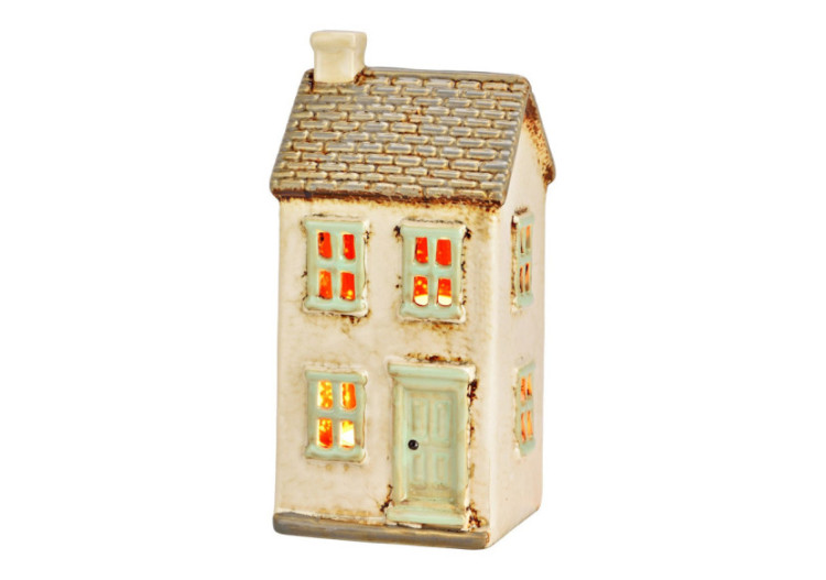Maison lumineuse en grès - Gris et beige 10x20x8cm - 10042963 - WURM 2